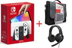 Nintendo Switch White OLED Travel Bundle - Click for more details