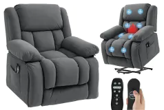 Overstuffed Power Lift Massage Recliner with Heat &amp; USB - Click for more details
