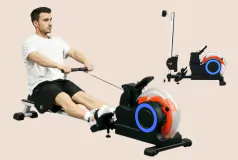 Water Rowing Machine with Adjustable Resistance &amp; LCD Monitor - Click for more details