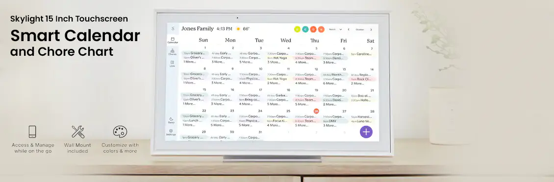 Skylight 15 Inch Touchscreen Smart Calendar and Chore Chart - White  - Click for more details