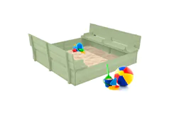 Large Outdoor Wooden Sandbox for Kids with Cover - Click for more details