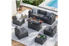 8-Piece Patio Furniture Set with Fire Pit Table - Click for more details