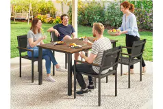 5-Piece Space-Saving Outdoor Dining Set with Acacia Wood Table - Click for more details