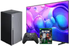 Samsung 65” QLED 4K Smart TV & Xbox Series X Disc Bundle with FC 26 Game  - Click for more details