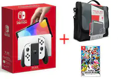 Nintendo Switch White OLED Travel Bundle  - Click for more details