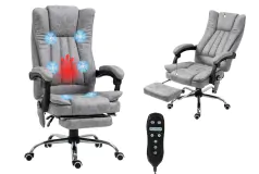 Executive 6-Point Massage Office Chair with Heat, Footrest & Recline - Click for more details