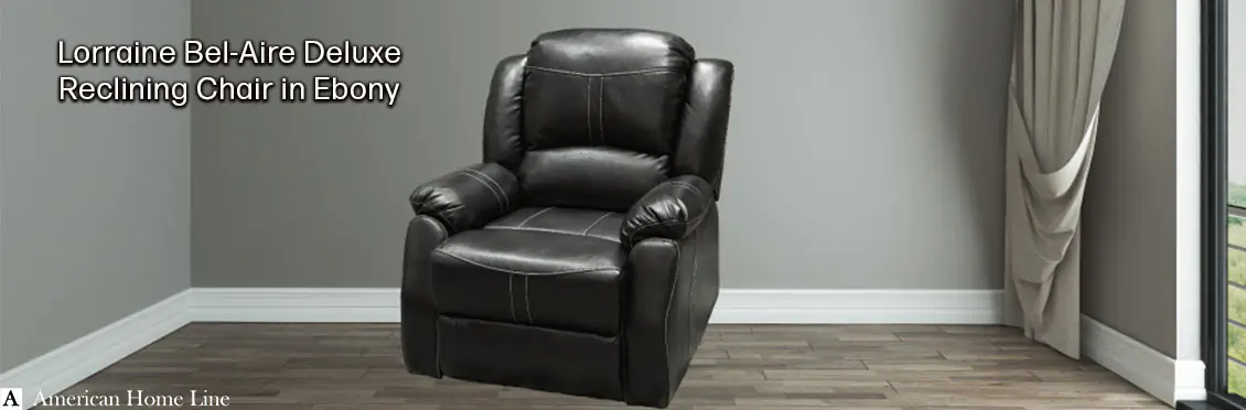 Lorraine Bel-Aire Deluxe Reclining Club Chair in Ebony  - Click for more details