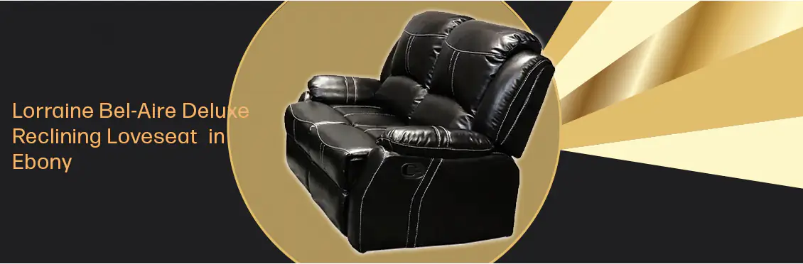 Lorraine Bel-Aire Deluxe Reclining Loveseat  in Ebony  - Click for more details