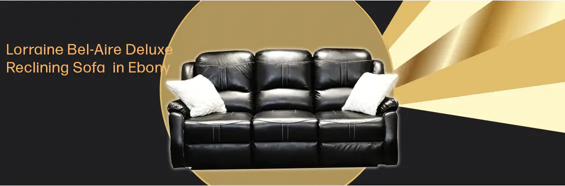 Lorraine Bel-Aire Deluxe Reclining Sofa in Ebony  - Click for more details