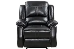Lorraine Recliner Chair in Ebony Bonded Leather - Click for more details