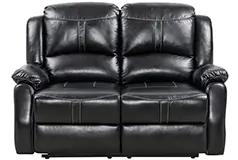 Lorraine Recliner Loveseat in Ebony Bonded Leather - Click for more details