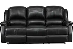 Lorraine Recliner Sofa in Ebony Bonded Leather - Click for more details