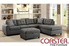 Stonenesse Reversible Sectional + Storage Ottoman in Gray