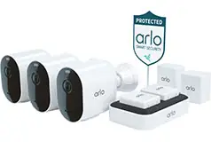Arlo Pro 4 Spotlight Camera Security Bundle - White - Click for more details