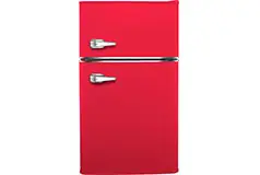 Insignia Retro 3.1 cu. ft. Mini Fridge with Top Freezer - Hot rod red - Click for more details