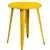 24” Round Yellow Metal Indoor-Outdoor Table Set with 4 Cafe Chairs