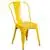 24” Round Yellow Metal Indoor-Outdoor Table Set with 4 Cafe Chairs