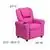 Flash Furniture Vinyl Kids Recliner with Cup Holder and Headrest - Pink