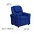Flash Furniture Blue Vinyl Kids Recliner with Cup Holder and Headrest