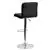 Black Quilted Vinyl Adjustable Height Bar Stool with Chrome Base