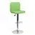 Green Quilted Vinyl Adjustable Height Bar Stool with Chrome Base