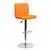 Orange Quilted Vinyl Adjustable Height Bar Stool with Chrome Base