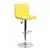 Yellow Quilted Vinyl Adjustable Height Bar Stool with Chrome Base