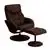 Brown Microfiber Recliner And Ottoman With Circular Wrapped Base
