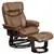 Palimino Leather Recliner And Ottoman With Swiveling Mahogany Wood Base