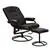 Massaging Brown Leather Recliner and Ottoman with Metal Bases