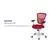 Red Mesh Ergonomic Office Chair with Adjustable Arms and White Frame