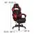 Red Gaming Desk with Cup Holder & Red Reclining Back/Arms Gaming Chair