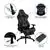 Black Gaming Desk with Cup Holder & Gray Reclining Gaming Chair
