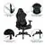 Black Gaming Desk and Gray Reclining Gaming Chair Set with Cup Holder