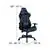 Black Gaming Desk and Blue Reclining Gaming Chair Set with Cup Holder