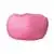 Cotton-Twill Upholstered Oversized Solid Light Pink Bean Bag Chair