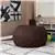 Cotton-Twill Upholstered Oversized Solid Brown Bean Bag Chair