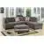 Odense 2-Piece Reversible Sectional Sofa In Charcoal Gray Waffle Suede