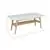 43' Italian Carrara White Marble Coffee Table with Oak Shelf