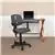 Mid-Back Gray Mesh Swivel Task Office Chair with Pivot Back and Arms