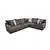 Warth 2-Piece Brown Sectional Sofa Set Covers in Fabric and PU