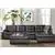 Reine 2 Piece Living room Sectional Sofa Set in Grey PU Leather