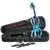 4/4 electric violin set with metallic blue electric violin, soft case
