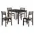 Cappuccino Beige Solid Wood Foam Polyester Blend 5pcs Dining Set