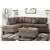Albi 3 Pieces Reversible Sectional Sofa Set in Coffee Brown Polyfiber