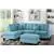 Albi 3 Reversible Pieces Sectional Sofa Set in Blue Polyfiber
