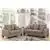 Lavrio 2 Piece Living Room Sofa Set in Brown Cotton Blended Fabric