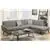 Ayrum Sectional Sofa in light Gray Polyfiber with Accent Pillows