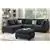 Loures Reversible Sectional Sofa in Black Polyfiber With Ottoman