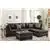 Loures Reversible Sectional Sofa in Espresso Bonded Leather & Ottoman